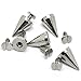 RUBYCA 100 Sets 14MM Silver Color Bullet Cone Spike and Stud Metal Screw Back for DIY Leather-Craft