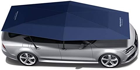METTE Automatic Car Tent, Portable Anti-theft 4.8M Car Umbrella Movable Carport Folded Sun Shade, Two-way Remote Control with Anti-UV,Water-Resistant,Proof Wind