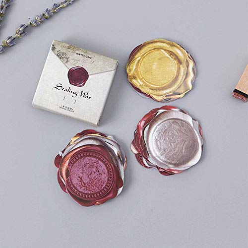 135 Pcs/3 Sets Vintage Wax Stamp Stickers Self Adhesive PVC Sticker Round Shaped Envelope/Bag Seal Decor with Box by EORTA for Diary Planner Craft Scrapbook DIY Gift, Kids, Students, Wax Stamp Theme - Thumbnail 2
