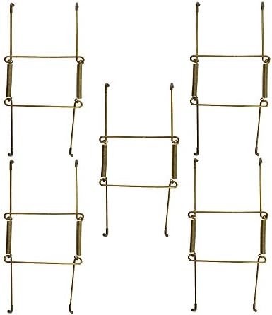 LONGTAI 5 Pcs 8 Inch Invisible Plate Hangers For The Wall with Protective Sleeves Golden Color (5)