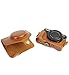 CEARI Vintage Leather Camera Case Bag with Strap for Canon Powershot G7X, G7X Mark II DSLR Camera - Brown