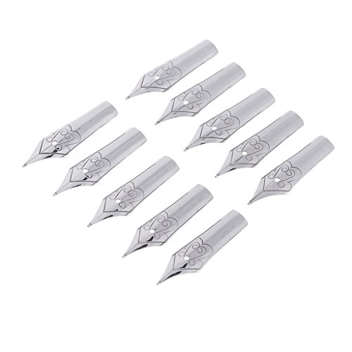 image for D DOLITY 10 Pieces Universal Fountain Pen Tips Replacement Nibs Letter