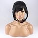 WeKen Black Hair Cosplay Wig with High Ponytail Straight Synthetic Wig with Claw Ponytail