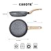 CAROTE Nonstick Skillet 8''/9.5''/10''/11''/12''/12.5'' without Lid and with Lid Nonstick Cookware Granite Coating,Black (Without Lid, 8.5