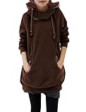 Allegra K Women Winter Novelty Prints Pockets Front Lined Hoodie
