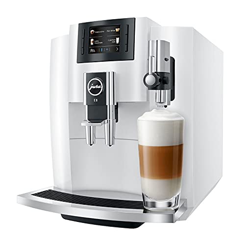 Jura E8 Smart Espresso Coffee Machine (White) Bundle with Cleaning
