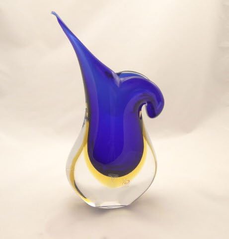 Made in Italy Genuine Murano Glass Cobalt Blue Vase