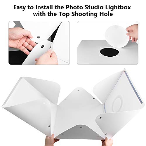 Portable Photo Studio Light Box with Lights for Product Food Photography, Aureday Mini Photo White Box & Flash Lightbox… - Image 4