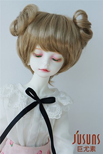JD301 7-8'' 18-20cm Light Pink Dumpling Wigs 1/4 MSD BJD Doll Hair Porcelain Doll Accessories