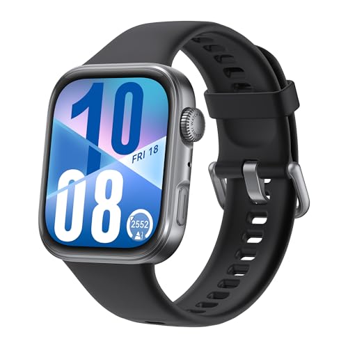 Watch FIT 4 Smartwatch, GPS, Fitness Tracker mit Schlaf-Tracking, Gesundheitsmanagement, 2000 Nits, Bis zu 10 Tage Akkulaufzeit, 5 ATM, Kompatibel mit Android & iOS, Schwarz