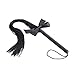 LUOEM Black Soft Leather Whip Bowknot Tassels Whip for Role Play Adult Games Costume Accessory Couples Toy
