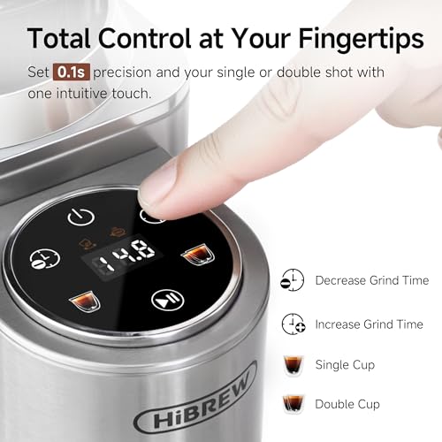 HiBREW G7 Coffee Bean Grinder with 48 Gears Precise Setting, Automatic Burr Mill Electric Grinder for Turkish/Espresso/Mocha/Drip/Pour Over/French Press