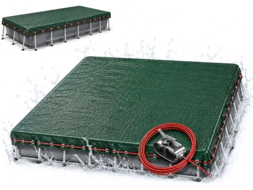 poolomio® Poolabdeckung rechteckig 800 x 400 cm | 2in1 Solarplane & Winterabdeckung 8x4 m | Robuste 200g/m² PE Poolplane | UV-beständig, Algen- & Schm