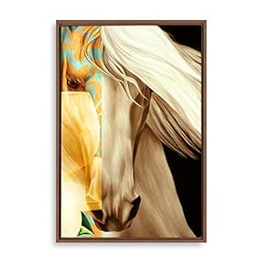 Framed Canvas Home Artwork Decoration Golden Abstract Art Canvas Wall Art for Living Room, Bedroom - 16x24 inches