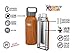 Healthy Human Stainless Steel Water Bottle | Double Walled Vacuum Insulated Water Thermos for Adults | Eco-Friendly Travel Bottles with Leak Proof Lid (Natural Wood, 40 oz / 1183 ML)