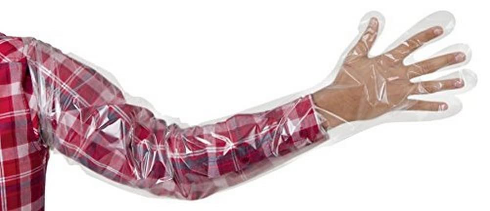 Disposable gloves VETtop 90 cm transparent, 100 pcs/pack