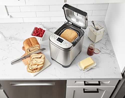 Cuisinart Bread Maker Machine, Compact and Automatic, Customizable Settings, Up to 2lb Loaves, CBK-110P1, Silver,Black