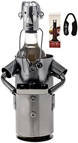 Fabulous Nurse (Wearing a Stethoscope Around the Neck and Holding a Tray) Wine Bottle Holder Plus a Wine Foil Cutter and a Wine Bottle Vacuum Stopper