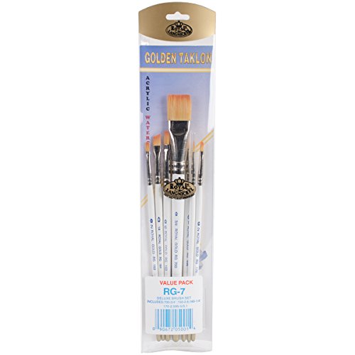 Royal Gold Royal and Langnickel Short Handle Paint Brush Set, Specialty, 7-Piece