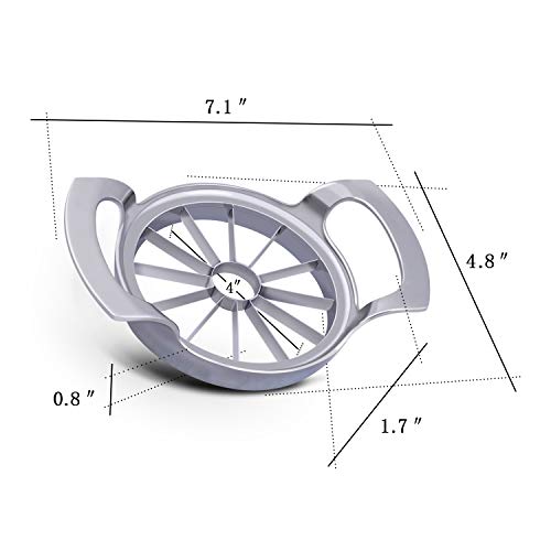 Fruit Slicer Upgraded Version 12-Blade Extra Large Fruit Corer, Stainless Steel Ultra-Sharp Apple Cutter, Pitter,Wedger Tool - 430 Grade Stainless Steel - 100% Rust Resistant, Divider for Up to 4 Inch