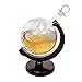NEX Whiskey Decanter, Spirits Liquor Decoration, Etched World Globe Shape Design, Fiberboard Stand, Crafted Glass Sailing Ship, 1000ml Capacity, Father's Day Gifts