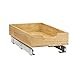 Household Essentials Glidez Steel and Wood Pull-Out/Slide-Out Storage Organizer for Under Cabinet Use - 1-Tier Design - Fits Standard Size Cabinet or Shelf, Brushed Nickel and Natural