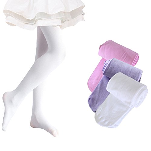 Ehdching Pack of 3 Kids Toddler Girls Baby Soft Microfiber Ballet Dance Tights Velvet Stockings Pantyhose - Thumbnail 6