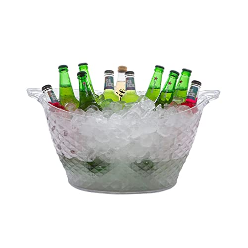 Balde Para Gelo Luxxor 18l Paramount Em Acrílico Transparente Balde De Gelo Grande Para Bar, Festas E Eventos, Ideal Para Bebidas, Champanhe, Cerveja E Uso Decorativo
