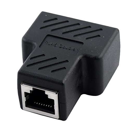 uxcell RJ45 1 to 2 Port Female to Female Network Ethernet Socket LAN Splitter Adapter