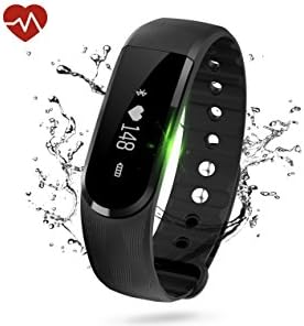 HongTu Fitness Tracker Watch, Waterproof Bluetooth Activity Tracker Bracelet with Heart Rate Monitor,Touch Screen OLED Wristband Call MSM Reminder for ios and Android Smartphone (Black)