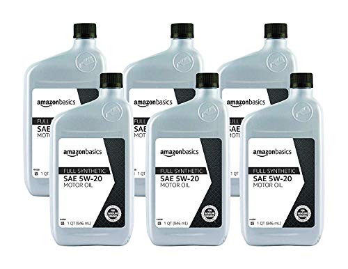 AmazonBasics Full Synthetic Motor Oil, SN Plus, 5W-20, 1 Quart, 6 Pack