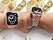 Moonooda Bling Watch Band Compatible with Apple Watch Bands 38mm 40mm 42mm 44mm Cute Women Glitter Sparkle Wristband Girl Smartwatch Band Strap Compatible with Iwatch Series SE 6 5 4 3 2 1, Rose Gold