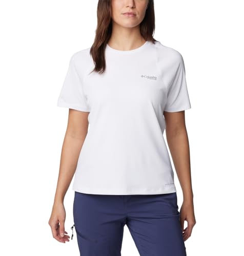 Columbia Women's Summit Valley Short Sleeve Crew, White, X-Large