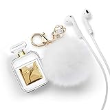 Lastma AirPods Case Perfume Bottle Case Silicone Soft Shockproof AirPods 2 Case Cover with Cute Fur Ball Keychain Strap Design for Girls and Women - Perfume Bottle