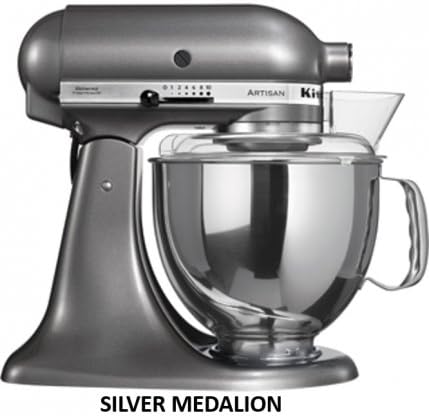 220 Volt Overseas KitchenAid 5 Qt. 4.7 Liters Artisan Mixer KSM150 Stand Mixer (Medallion Silver)
