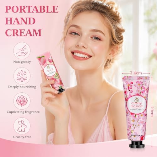 Creme Main 40 pièces 10 parfums, Crème Main pour mains très sèches, coffret cadeau creme pour les mains, creme mains idéal pour collègues, anniversaires, calendriers de l'Avent, Noël, Saint-Valentin