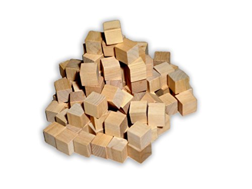 Wood Cubes - Bag of 100 - 5/8 Inches - Unfinished Blank Craft Cubes / Blank Dice / Toy Blocks