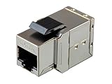 Monoprice Shielded Straight Through Cat6A RJ45 Keystone in-Line Coupler - Silver Use for Networking, Patch Cables, Ethernet Cable/Chord