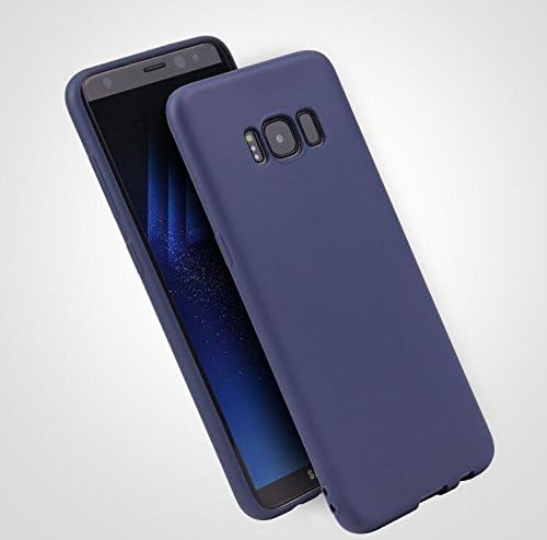 Ultra Slim colorful Soft matte silicone skin for Samsung 8 Plus (Navy Blue)