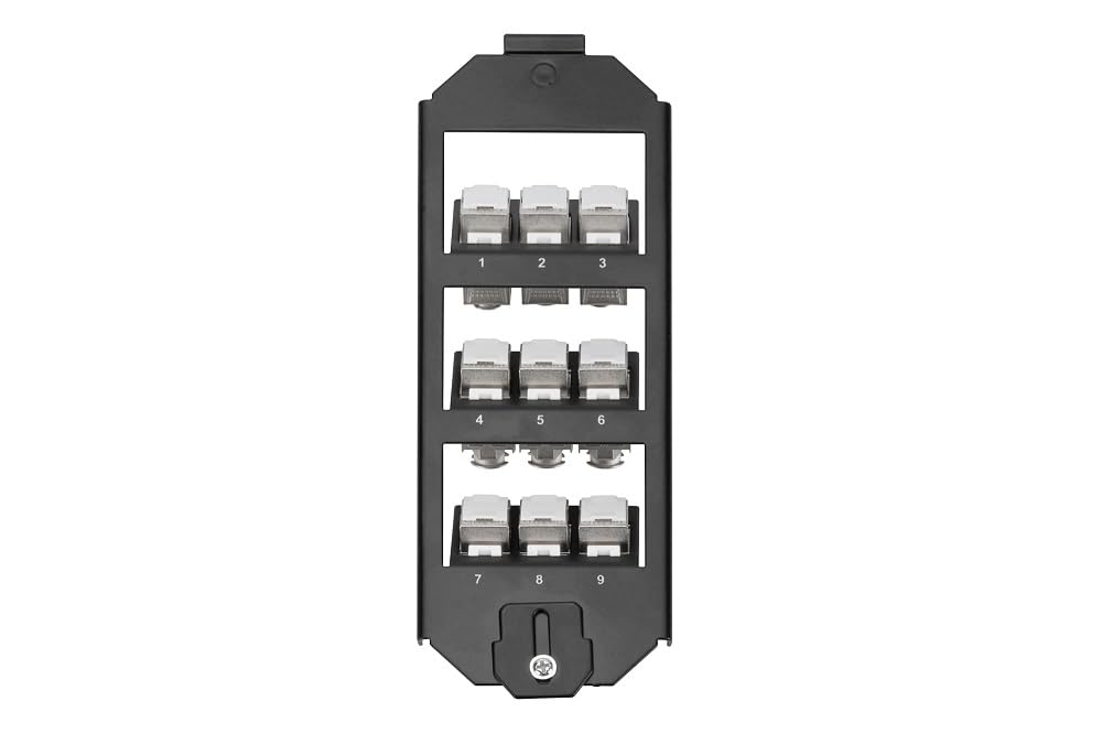 Digitus Floor Box Holder - For 9 Keystone Modules - OBO Bettermann, Ackermann Compatible - 45° Outlet - Metal - Black
