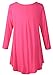 LARACE Women 3/4 Sleeve Tunic Top Loose Fit Flare T-Shirt(2X, Rosepink)