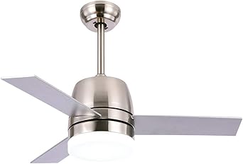 Amazon Siher 36インチハンターシーリングファンライト つや消しニッケルファン照明器具 ライトキットとリモコン付き Siher シーリングファンライト