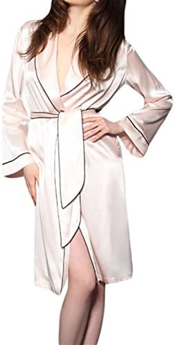 Mrs Spicy Pink Classic Gown Robe with Belt Medium Pink