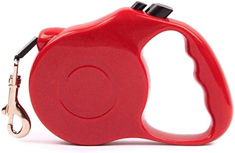 Arce Automatic Retractable Traction Rope Training Lead Leash for Cats/Small Medium &amp; Large Dogs(S Red)