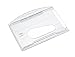 Horizontal Hard Plastic Rigid Card Holder ID Badge Holder Pack of 3