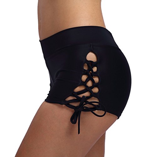 FanShou Women Sporty Tankini Swimsuit Boyshort Swim Bottom Lace Up Board Short