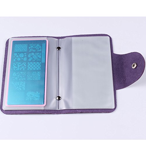 Finger Angel Purple Color Nail Art Stamping Plate and Accessories Organizer 6X12cm Size Plate Organizer