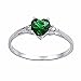 Jadyn: Heart-cut Simulated Emerald and IOF CZ Promise Friendship Ring 925 Silver, 3144