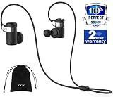 CCK Bluetooth Headphones Wireless Earbuds Sports Best Running Earphones Hi-Fi Stereo Noise Cancelling Sweatproof for Gym Workout Exercising in Ear Headsets Computer iPhone Android (Black), S,M,L