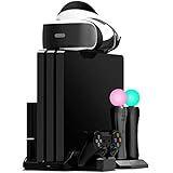 Fisound PS4 Charger &amp; Vertical Game Stand Multi Charging Station Limited Edition, Cooling Fan Cooler, Game Storage Console, PSVR Headset Holder For PS4 / Slim / Pro /PSVR1&amp;2
